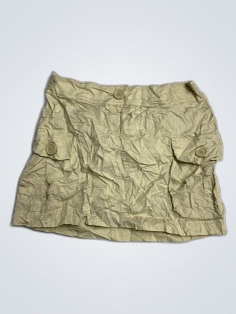 Beige Cargo Mini Skirt