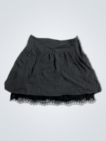 Camaïeu Black Lace Trim Mini Skirt