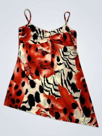 CHARELL PARIS Red Floral Print Top