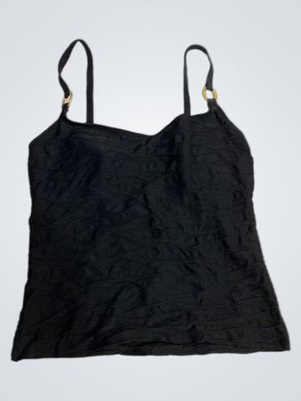 Black Tank Top with Gold Ring Details