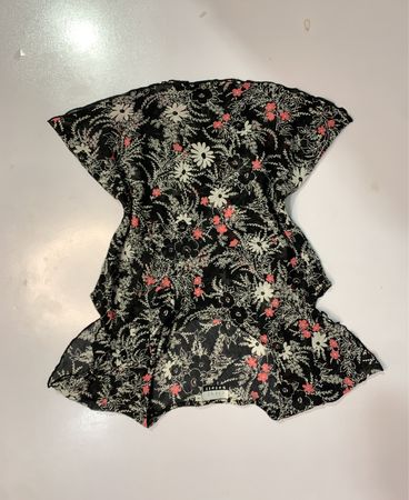 STEVE KETELE Black Floral Print Kaftan Top