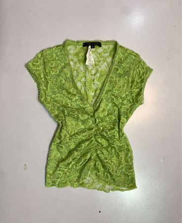 Rampage Lime Green Lace Crop Top