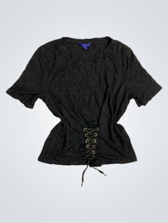 T-shirt noir à lacets Aeropostale