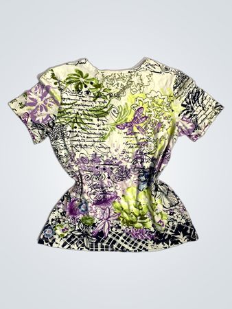 T-shirt à manches courtes à imprimé floral papillon pour femme Christopher & Banks