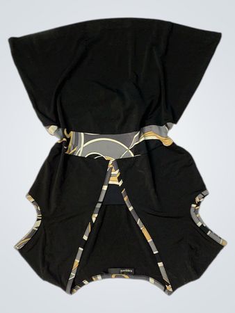 KappAhl Black Top with Abstract Print Trim