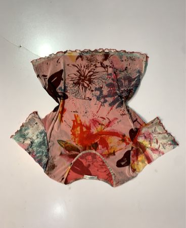 Christine Laure Pink Floral Mesh Top