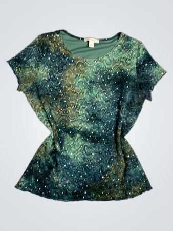 Dressbarn Pailletten Grün Oberteil