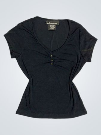 No Boundaries Black V-Neck Top