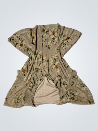 Beige Floral Print Top