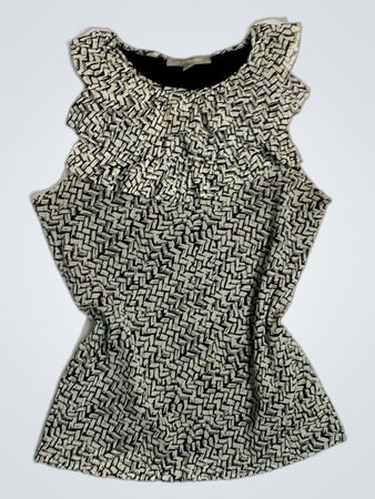 NY Collection Damen Schwarz-Weiß gemustertes Oberteil Größe S