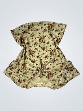 ROYITA Floral Print Top with Tie Front