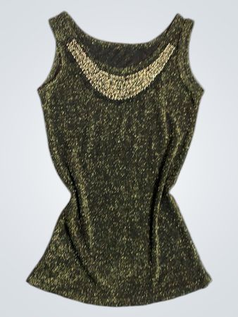Schwarzes Glitzer-Strickoberteil