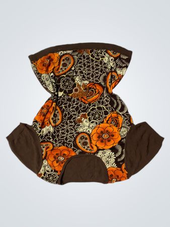 Braun und orange Blütenmuster Oberteil