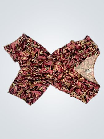 Volta Women's Pink Swirl Print Twisted Front Top