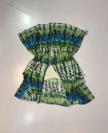 Grünes und blaues abstraktes Druckkleid