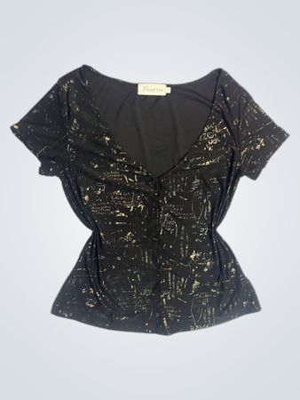 Louiza Black Graphic Print T-Shirt