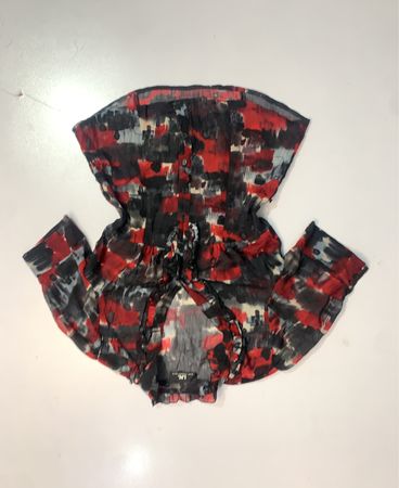 L.N. San Francisco Damen Hemd mit abstraktem Print und Knopfverschluss