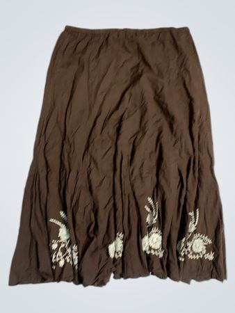M&Co. Brauner bestickter Rock