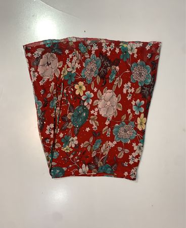 Byergirl Roter Blumenmuster Polyester Schal