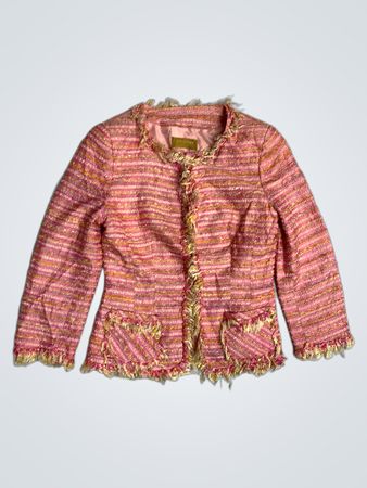 Jaqueta de Tweed Rosa D'ORSAY com Franjas