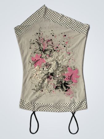 Body Central White Floral Print Halter Top