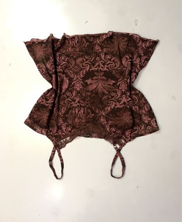 RASPBERRY Kollektion braun und rosa verzierter Drucktop