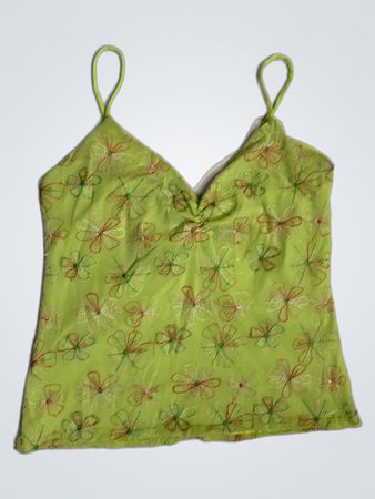 Moca Green Floral Tank Top