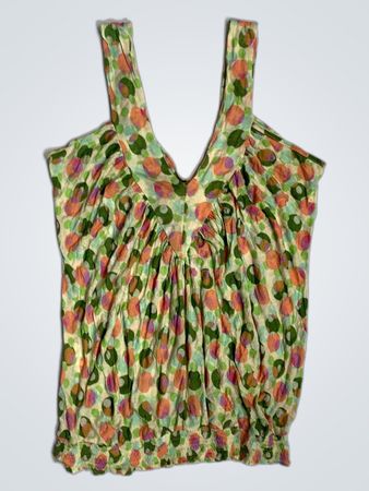 Damen ärmellose Bluse mit Polka-Dot-Druck und Pailletten