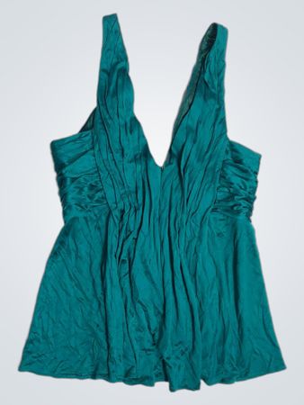 Foley + Corinna Teal Ruched Tank Top