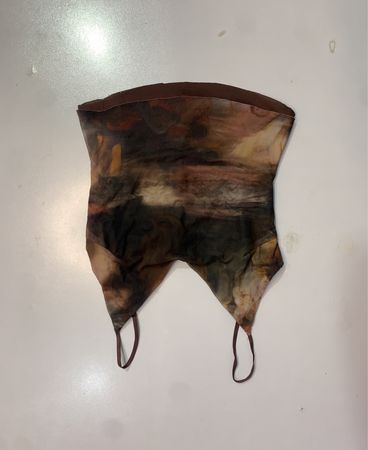 7DAY WKND Transparente Kunstdruck-Corsage