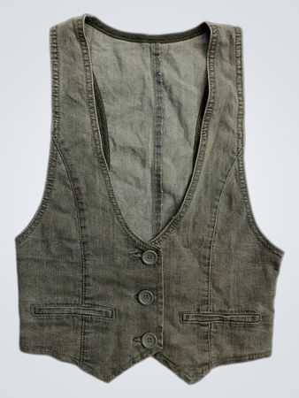 Graue Denim-Weste