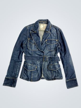Jeansjacke mit Gürtel