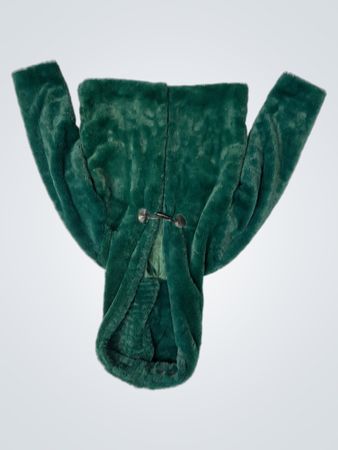 Grüne Kunstpelz Kapuzenjacke