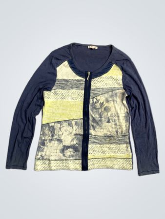 KALISSON Women's Zip-Up Patchwork Cardigan