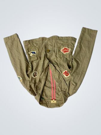 Essentiel Antwerp Khaki-Jacke mit Patches Größe 42