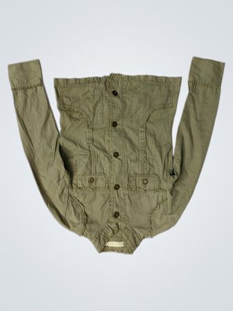 Cache Green Button-Up Jacket