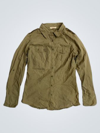 CAMAYEU Olivgrünes Button-Up Hemd