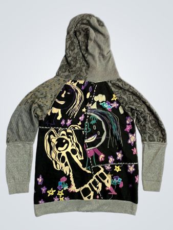 Reißverschluss-Hoodie mit Grafikdruck