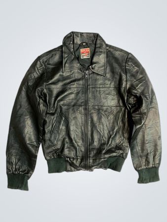 HOLA! by Replica Styled in Ibiza Spain Leather Bomber Jacket