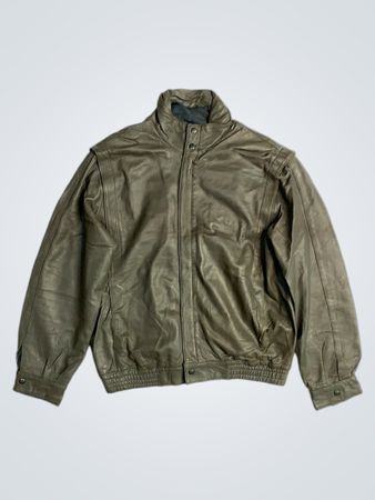 Veste en cuir vert