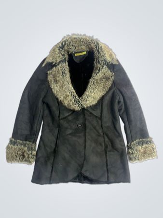 ada gatti Jacke mit Kunstpelzbesatz