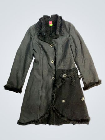 Save the Queen Black Faux Fur Lined Coat
