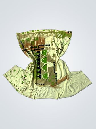 Gelbes T-Shirt mit abstraktem Druck