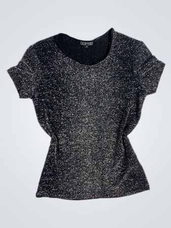 Z-I-Z-A Schwarzes glitzerndes Top Größe L