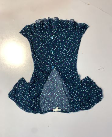 KOOKAI Blue Polka Dot Ruffle Dress
