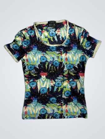REPLAY Donna Schwarzes Oberteil mit Blumenmuster