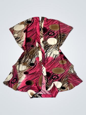 Rosa abstraktes Printkleid mit Größenetikett M
