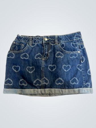Jeansrock mit Herzmuster