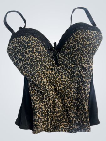 Closet Damen Corsagen-Top mit Leopardenmuster