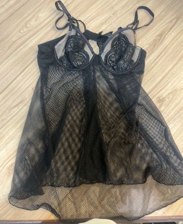 Simply Be Black Mesh Babydoll